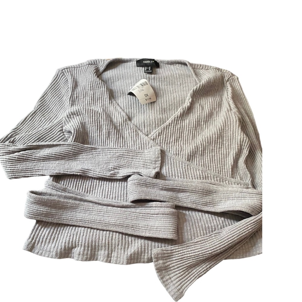 Plus wrap long sleeve top